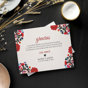 フラワーモダンカラフルフィエスタスペイン式結婚式 サンキューカード