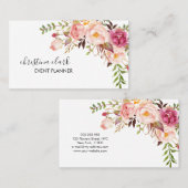 フラワーモダンズボホカスタムフローラパーソナライズされた 名刺 (正面/裏面)