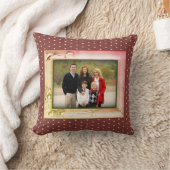 フラワーモダンフォトフレーム画像ピンク自然ドット クッション (ブランケット)