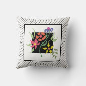 フラワーモダンブーケ白黒 クッション (裏面)