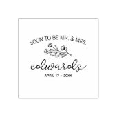 フラワーモダン日付の保存 ラバースタンプ (インプリント)