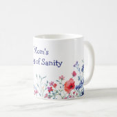 フラワーモチーフのママのサニティ 野の花 母の日 コーヒーマグカップ (正面右)