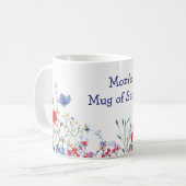 フラワーモチーフのママのサニティ 野の花 母の日 コーヒーマグカップ (正面左)