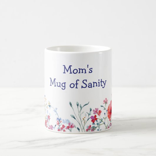 フラワーモチーフのママのサニティ 野の花 母の日 コーヒーマグカップ (中央)