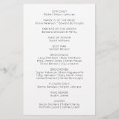 フラワーモチーフの向日葵とデイジーの結婚式プログラム (裏面)