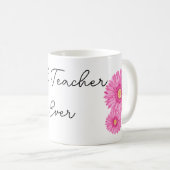 フラワーモチーフ最高の先生エバー コーヒーマグカップ (正面右)