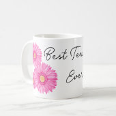 フラワーモチーフ最高の先生エバー コーヒーマグカップ (正面左)