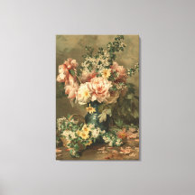 フラワーモチーフ 静物画 高級 アート ストレッチキャンバスプリント