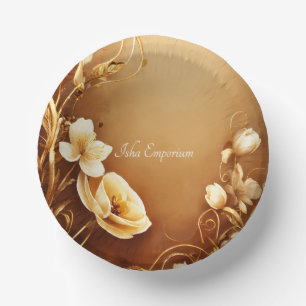 フラワーモチーフon紙丼 ペーパーボウル