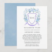 フラワーモノグラムクレスト 結婚式 限定されたゲストリスト 案内状 (正面/裏面)