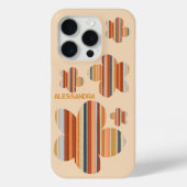 フラワーモノグラム レトロカラー ストライプ 70年代 キュート ボホ Case-Mate iPhoneケース (裏面)