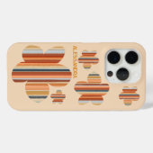 フラワーモノグラム レトロカラー ストライプ 70年代 キュート ボホ Case-Mate iPhoneケース (裏面 (横))