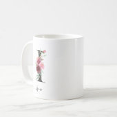 フラワーモノグラム I バラ 名前入力可能 コーヒーマグカップ (正面左)