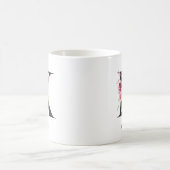 フラワーモノグラム K 水彩名前 コーヒーマグカップ (中央)