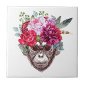 フラワーモンキー顔 タイル (正面)