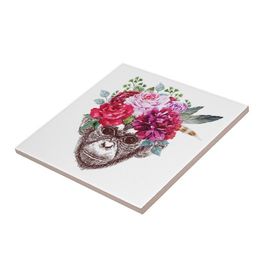 フラワーモンキー顔 タイル (側面)