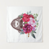 フラワーモンキー顔 タペストリー (正面(横))