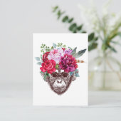 フラワーモンキー顔 ポストカード (スタンド正面)