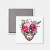 フラワーモンキー顔 マグネット (正面/裏面)