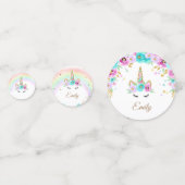 フラワーユニコーンのコンフェッティ(虹とスパークル付き) コンフェッティ (正面)