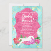 フラワーユニコーンファンタジー馬術ブライダルシャワー 招待状 (正面)