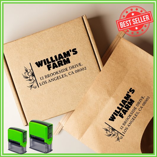 フラワーユニークファームファミリービジネス差出人住所 セルフインキングスタンプ