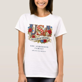 フラワーユーエスエー250周年記念 アメリカ独立  Tシャツ