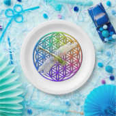 フラワーライフもしドラゴンフライのアートの神聖なジオメトリ ペーパープレート (パーティー)