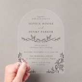 フラワーラインアートの結婚式アーチ アクリル招待状 (インサイチュ (ポータブル))