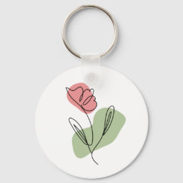 フラワーラインアート キーホルダー