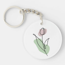 フラワーラインアート キーホルダー