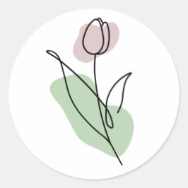 フラワーラインアート ラウンドシール