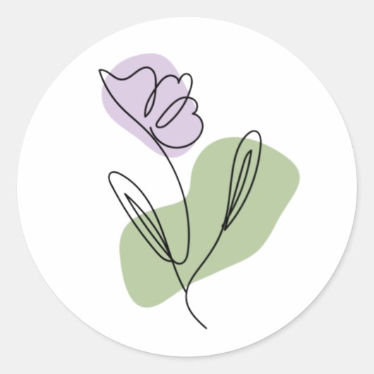 フラワーラインアート ラウンドシール (正面)