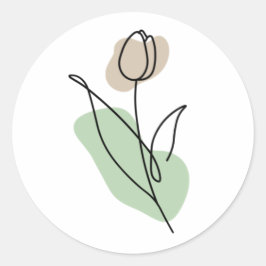 フラワーラインアート ラウンドシール