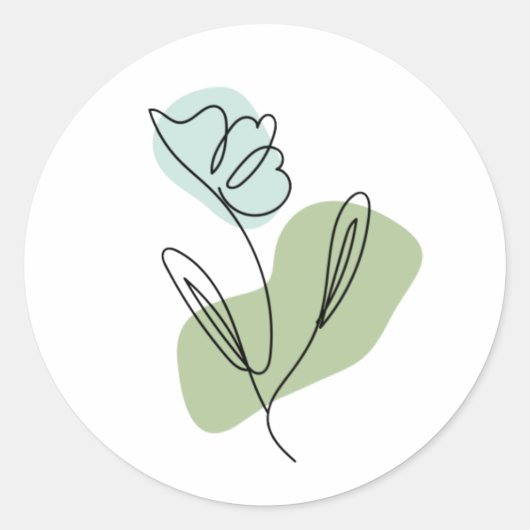 フラワーラインアート ラウンドシール (正面)