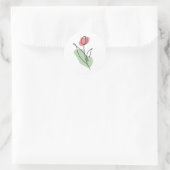 フラワーラインアート ラウンドシール (バッグ)