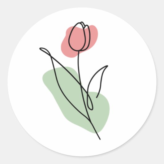 フラワーラインアート ラウンドシール (正面)