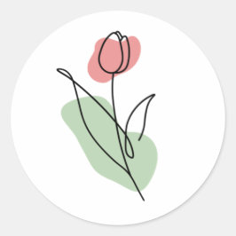 フラワーラインアート ラウンドシール