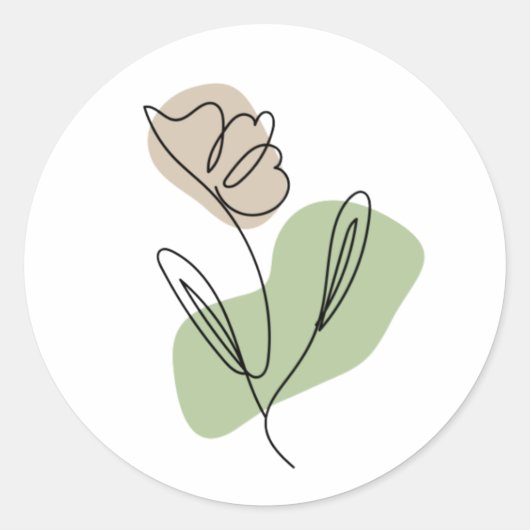 フラワーラインアート ラウンドシール (正面)