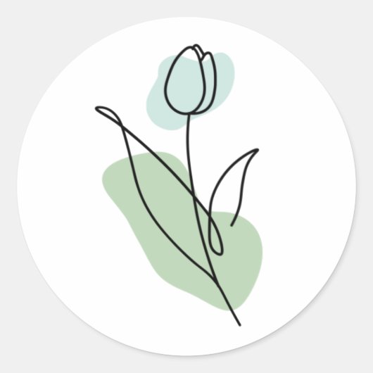 フラワーラインアート ラウンドシール (正面)