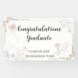 フラワーラインコーナーアクセント卒業バナー 横断幕