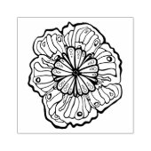 フラワーラインスケッチウッドアートスタンプ ラバースタンプ (インプリント)