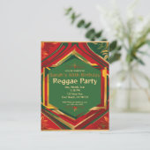 フラワーラスタカラーカスタマイズ可能なレゲエパーティー ポストカード (スタンド正面)
