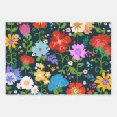 フラワーラッピング紙セット | エレガントフローラ ラッピングペーパーシート (正面)