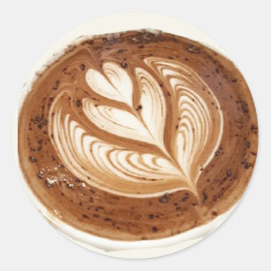 フラワーラテコーヒーアート ラウンドシール