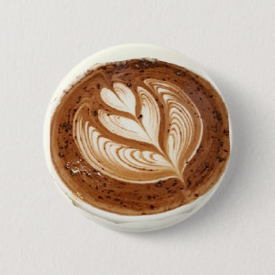 フラワーラテコーヒーアート 缶バッジ