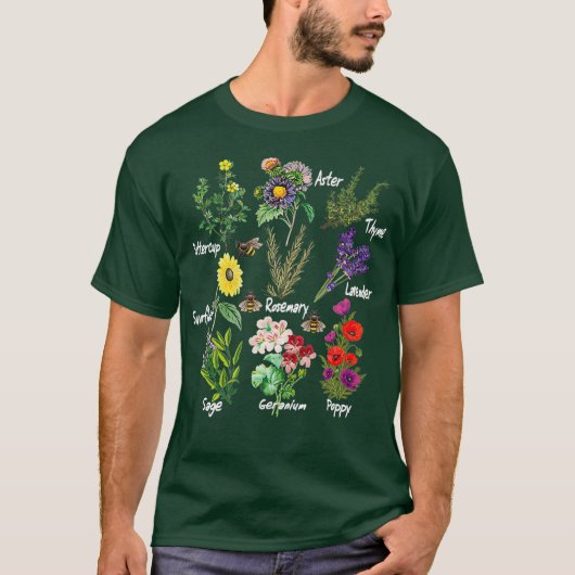 フラワーラバーガーデニング花屋女性園 Tシャツ (正面)