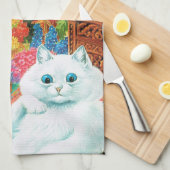 フラワーラバーズキャットルイワーイン キッチンタオル (四つ折り)
