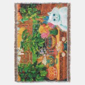 フラワーラバーズキャットルイワーイン スローブランケット (正面縦)