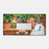 フラワーラバーズキャットルイワーイン デスクマット (キーボード&マウス)